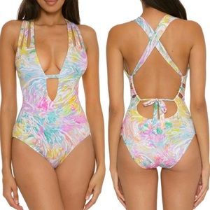 Becca Skylar Plunge One Piece Swimsuit